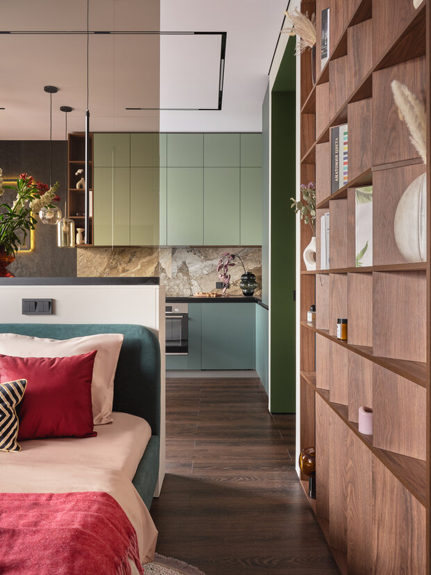 Фотография: Спальня в стиле Современный, Малогабаритная квартира, Квартира, Проект дня, Новая Москва, Монолитный дом, 2 комнаты, 40-60 метров, Руслан Битиев – фото на INMYROOM