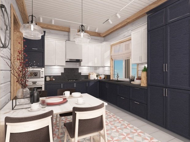 Фото из портфолио Дизайн интерьера коттеджа из бруса в Новосибирске – фотографии дизайна интерьеров на INMYROOM