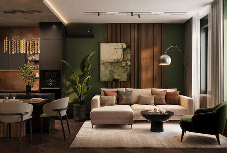 Дизайн интерьера квартиры в ЖК «Большая Охта» в стиле эклектика