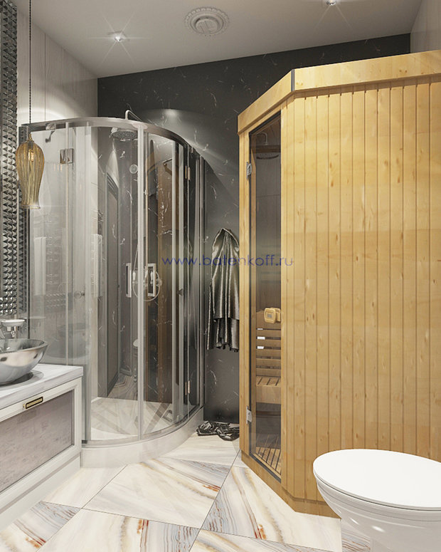 Фото из портфолио Дизайн проект туалета в стиле современной классики. Москва. Мичуринский  – фотографии дизайна интерьеров на INMYROOM