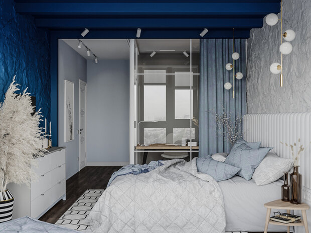 Фотография: Спальня в стиле Современный, Эклектика, Квартира, Проект недели, Санкт-Петербург, 4 и больше, Более 90 метров, Монолитно-кирпичный, VizDiz, Илона Ореховская – фото на INMYROOM