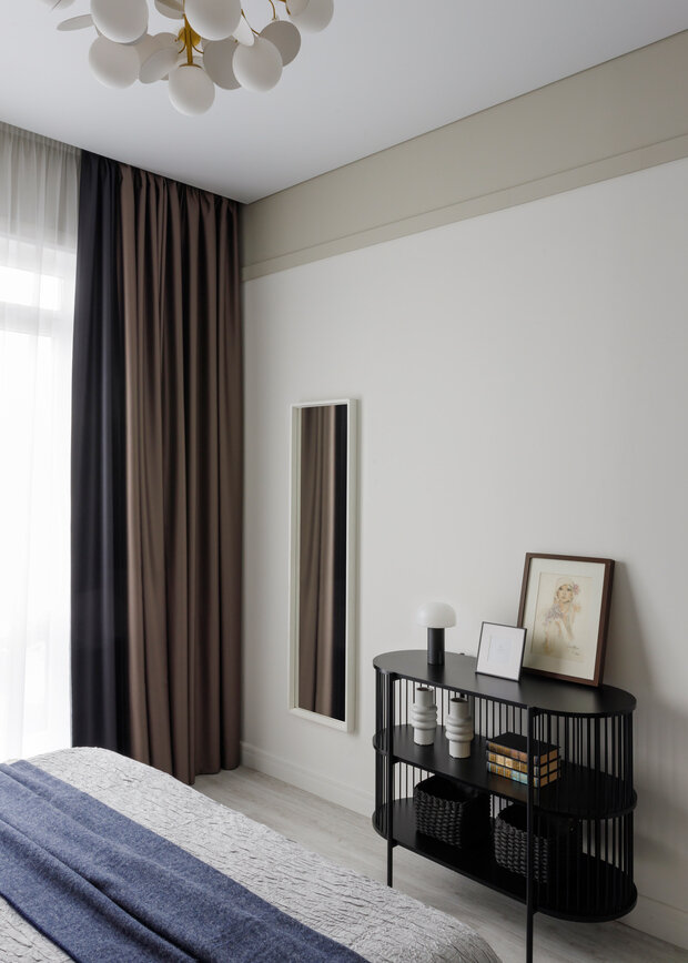Фотография: Спальня в стиле Современный, Квартира, Проект дня, Санкт-Петербург, 2 комнаты, 40-60 метров, Монолитно-кирпичный, минимализм с элементами современного дизайна, ЖК  «Парадный ансамбль», Анна Сидорцова – фото на INMYROOM