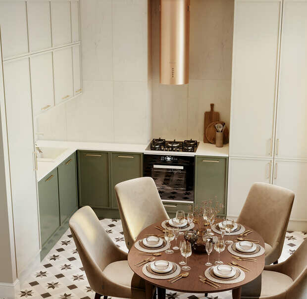 Фотография: Кухня и столовая в стиле Современный, Минимализм, Классический, Квартира, Проект недели, Санкт-Петербург, Кирпичный дом, 4 и больше, 60-90 метров, Студия дизайна Максимаджи – фото на INMYROOM