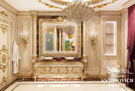 Мотивы дворцовой роскоши в интерьере ванной