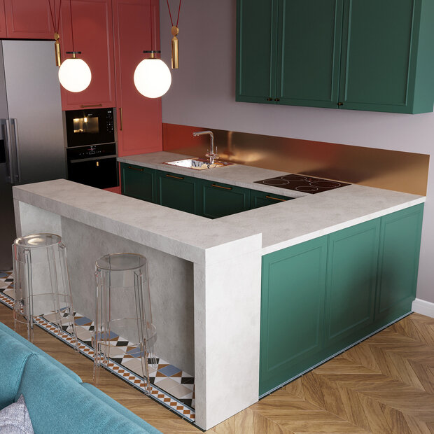 Фотография: Кухня и столовая в стиле Современный, Эклектика, Квартира, Проект недели, Самара, 3 комнаты, Более 90 метров, Айгуль Султанова – фото на INMYROOM