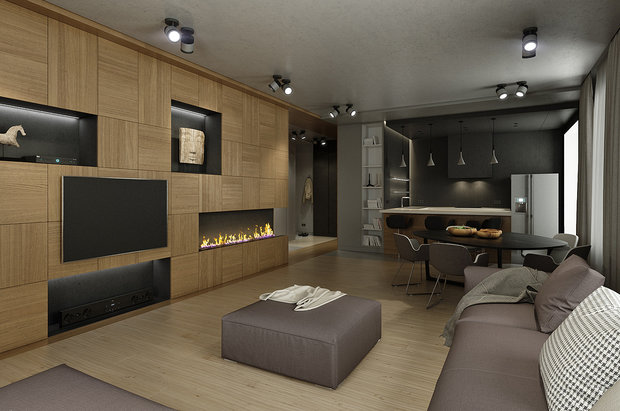 Фото из портфолио Квартира для молодого человека – фотографии дизайна интерьеров на INMYROOM