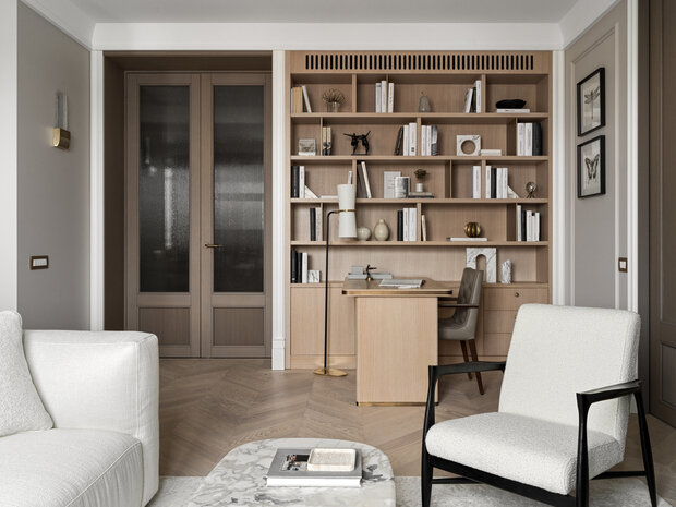 Фотография: Гостиная в стиле Современный, Квартира, Проект дня, Москва, 2 комнаты, 60-90 метров, Эксклюзивные проекты, минимализм с элементами современного дизайна, эклектика: парижский шик, Кирилл Шабанов – фото на INMYROOM