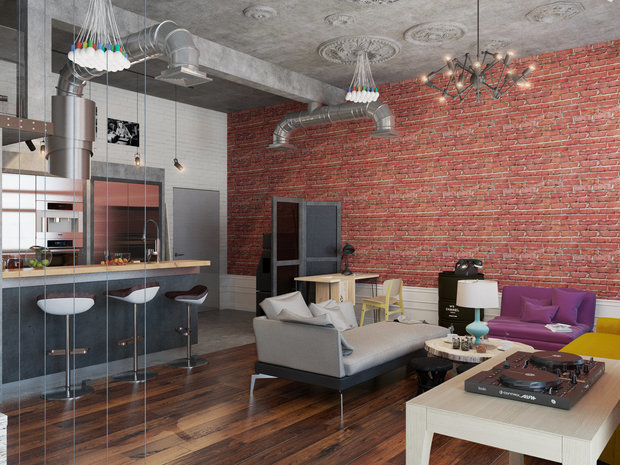 Фотография: Гостиная в стиле Лофт, Гид, Даша Ухлинова, Co:Interior, энциклопедия_интерьер, Анастасия Брандт, Юлия Шмидт, Александра Таранова, Александра Ермилова – фото на INMYROOM