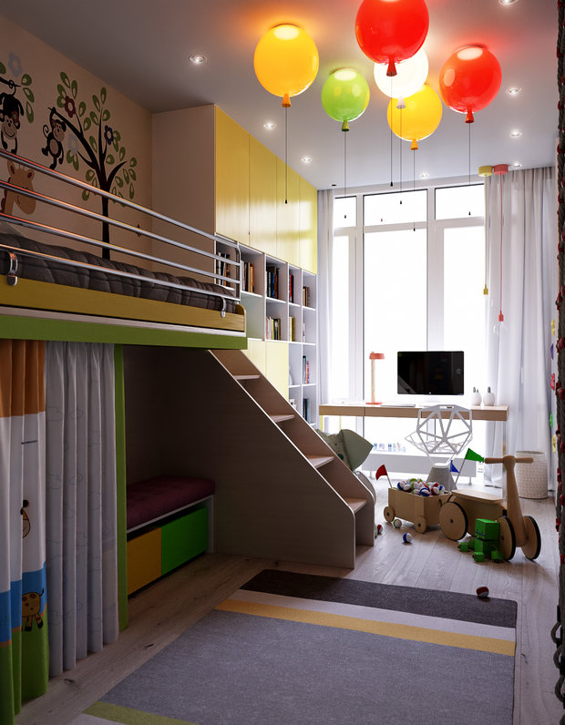 Фотография: Детская в стиле Скандинавский, Лофт, Квартира, Минимализм, Проект недели, Киев, 3 комнаты, Более 90 метров, buro 4, ЖК sherwood – фото на INMYROOM