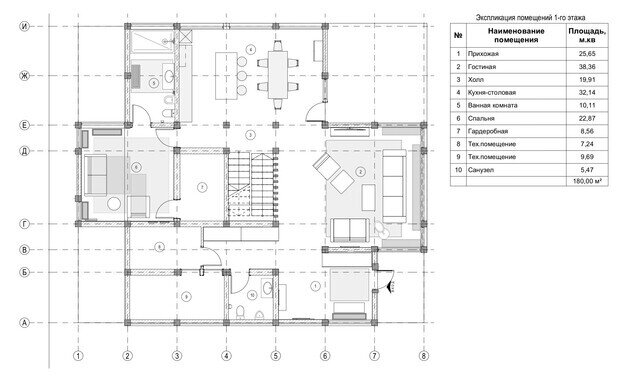 Фотография: Планировки в стиле , Современный, Проект дня, Дача, Подмосковье, Блочный дом, 4 и больше, Более 90 метров, Марина Жеренко – фото на INMYROOM
