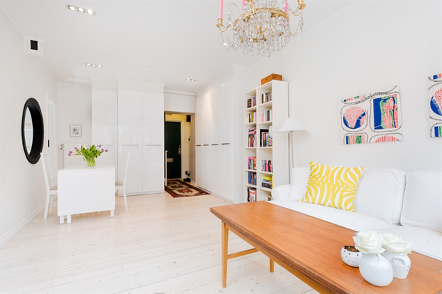 Фотография: Гостиная в стиле Скандинавский, Малогабаритная квартира, Квартира, Дома и квартиры – фото на INMYROOM