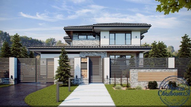 Фото из портфолио Динамичный загородный дом – фотографии дизайна интерьеров на INMYROOM