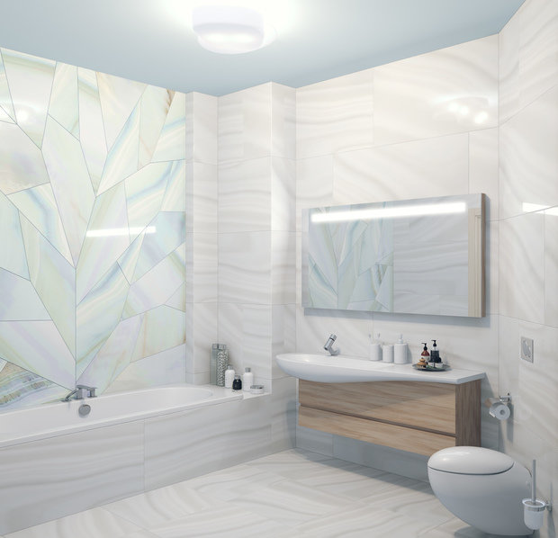 Визуализация интерьера ванной комнаты в современном стиле