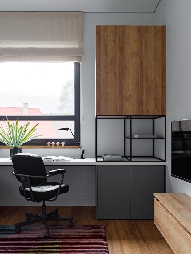 Фотография: Кабинет в стиле Современный, Минимализм, Дом, Проект недели, Дом и дача, 4 и больше, Более 90 метров, Светлогорск, Rudt Design, Элия Рудт – фото на INMYROOM