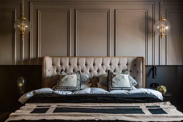 Фотография: Спальня в стиле Современный, Эклектика, Проект дня, Таунхаус, Кирпичный дом, 3 комнаты, Более 90 метров, современный с элементами лофта, Оренбург, Евгения Черепанова – фото на INMYROOM