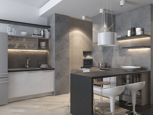 Фото из портфолио Все по-минимуму...Квартира для молодой пары – фотографии дизайна интерьеров на INMYROOM