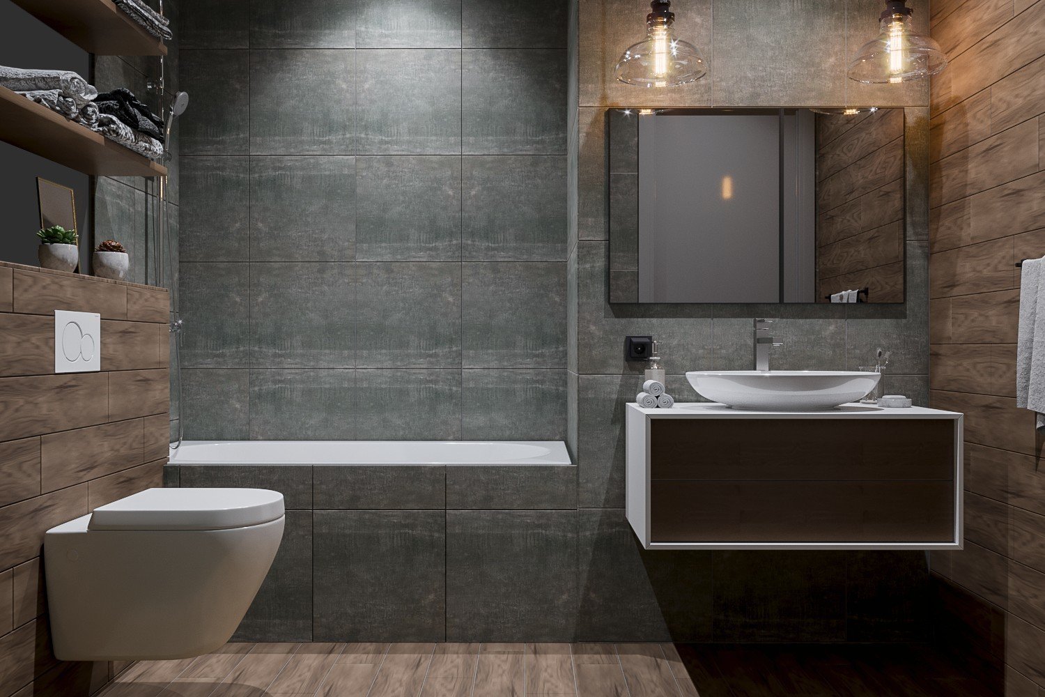 Фотография: Ванная в стиле Лофт, Квартира, Проект недели, Москва, Монолитный дом, 2 комнаты, 40-60 метров, CENS architects, ЖК «Технопарк» – фото на INMYROOM