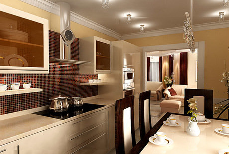 Столовая-кухня в классическом стиле