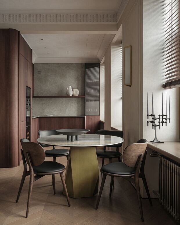 Фотография: Кухня и столовая в стиле Современный, Квартира, Проект дня, 2 комнаты, 60-90 метров, Санкт-Петербруг, современный с элементами классики и роскоши – фото на INMYROOM