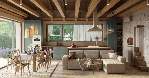 Фотография: Кухня и столовая в стиле Прованс и Кантри, Дом, Проект дня, Дом и дача, 3 комнаты, Более 90 метров, Астраханская область, Николай Рогожников, Антон Сорокин – фото на INMYROOM