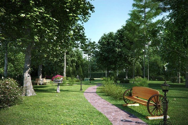 Фото из портфолио Ландшафт на участке загородного дома – фотографии дизайна интерьеров на INMYROOM