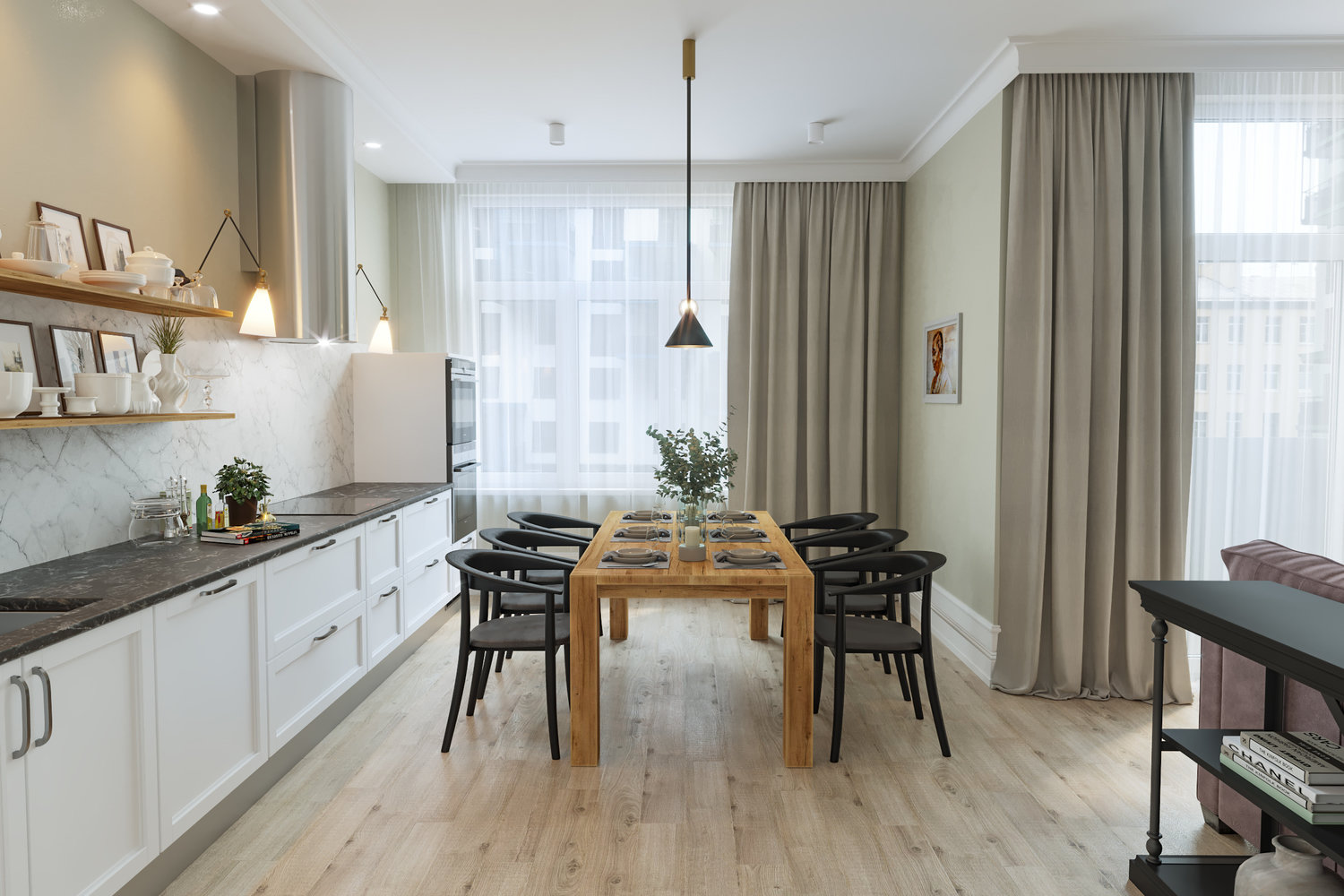 Фотография: Кухня и столовая в стиле Современный, Квартира, Проект дня, Санкт-Петербург, Монолитный дом, 3 комнаты, Более 90 метров, Эльжбета Чегарова – фото на INMYROOM Фотография: Кухня и столовая в стиле Современный, Квартира, Проект дня, Санкт-Петербург, Монолитный дом, 3 комнаты, Более 90 метров, Эльжбета Чегарова – фото на INMYROOM