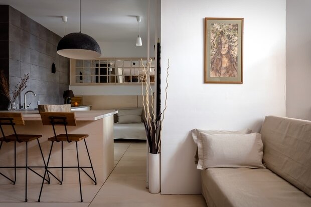 Фотография: Гостиная в стиле Современный, Эклектика, Эко, Квартира, Студия, Проект недели, 40-60 метров, Истра, Александра Журавлева – фото на INMYROOM