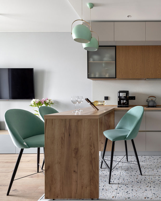 Фотография: Кухня и столовая в стиле Современный, Квартира, Проект недели, Санкт-Петербург, 3 комнаты, 60-90 метров, SnetDesign, Екатерина Безъязычная – фото на INMYROOM