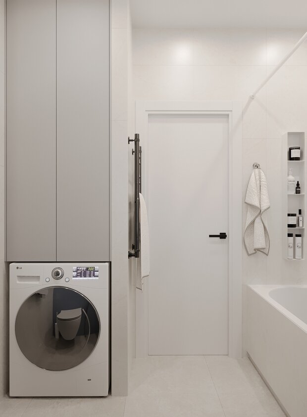 Фотография: Ванная в стиле Современный, Минимализм, Квартира, Советы, Башня Вулыха, Студия дизайна Максимаджи – фото на INMYROOM