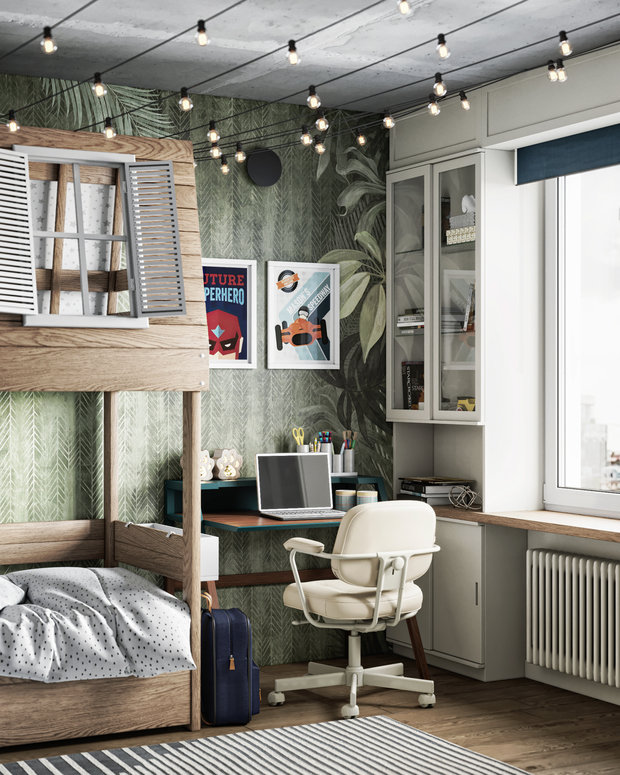 Фотография: Детская в стиле Лофт, Эклектика, Квартира, Проект дня, Санкт-Петербург, ToTaste Studio, 3 комнаты, 60-90 метров, Более 90 метров – фото на INMYROOM