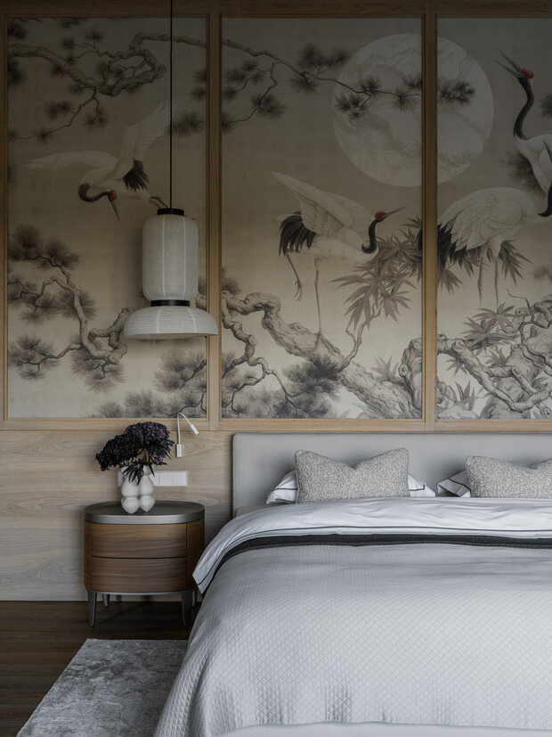 Фотография: Спальня в стиле Современный, Восточный, Эклектика, Дом, Проект дня, Москва, Дом и дача, 4 и больше, Более 90 метров, минимализм с элементами современного дизайна, Филипп Черников, Юлия Долина – фото на INMYROOM