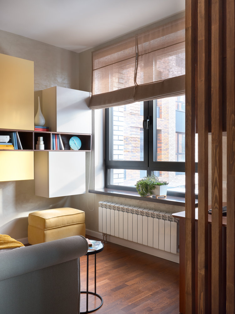 Фотография: Гостиная в стиле Современный, Малогабаритная квартира, Квартира, Студия, Проект недели, Москва, 1 комната, до 40 метров, Евгения Ивлиева – фото на INMYROOM Фотография: Гостиная в стиле Современный, Малогабаритная квартира, Квартира, Студия, Проект недели, Москва, 1 комната, до 40 метров, Евгения Ивлиева – фото на INMYROOM