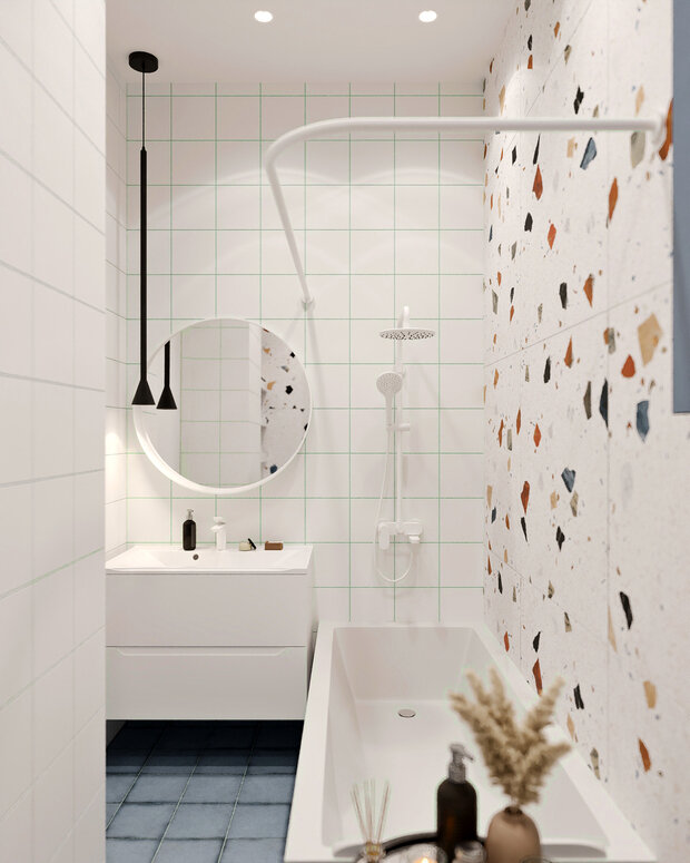 Фотография: Ванная в стиле Современный, Минимализм, Квартира, Проект недели, 3 комнаты, 40-60 метров, Фрязино, Анна Гречка – фото на INMYROOM