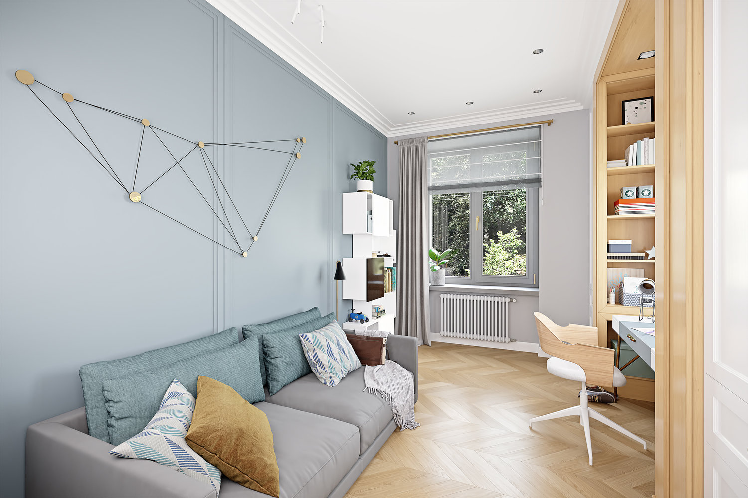 Фотография: Кабинет в стиле Современный, Квартира, Проект недели, Москва, Сталинка, 3 комнаты, 60-90 метров, VO Concept – фото на INMYROOM Фотография: Кабинет в стиле Современный, Квартира, Проект недели, Москва, Сталинка, 3 комнаты, 60-90 метров, VO Concept – фото на INMYROOM