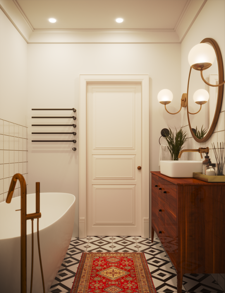 Фото из портфолио Ванная в ретро-стиле – фотографии дизайна интерьеров на INMYROOM Фото из портфолио Ванная в ретро-стиле – фотографии дизайна интерьеров на INMYROOM