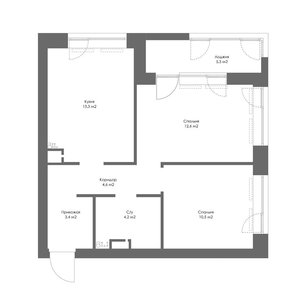 Фотография: Планировки в стиле , Скандинавский, Современный, Квартира, Проект недели, Москва, 3 комнаты, 40-60 метров, Анастасия Родина – фото на INMYROOM Фотография: Планировки в стиле , Скандинавский, Современный, Квартира, Проект недели, Москва, 3 комнаты, 40-60 метров, Анастасия Родина – фото на INMYROOM