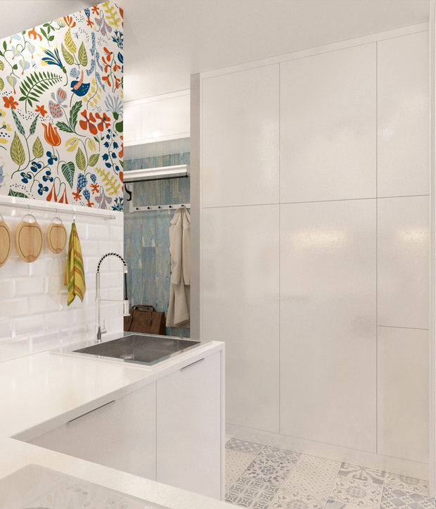 Фотография: Кухня и столовая в стиле Скандинавский, Современный, Малогабаритная квартира, Квартира, Дома и квартиры, Проект недели – фото на INMYROOM