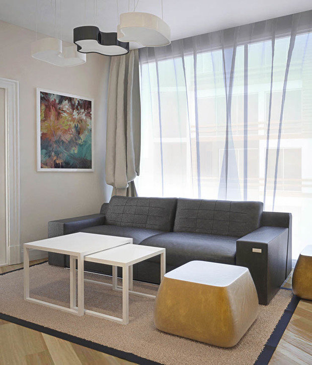 Фотография: Гостиная в стиле Хай-тек, Малогабаритная квартира, Квартира, Дома и квартиры – фото на INMYROOM