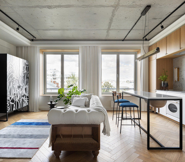 Фотография: Кухня и столовая в стиле Эклектика, Малогабаритная квартира – фото на INMYROOM