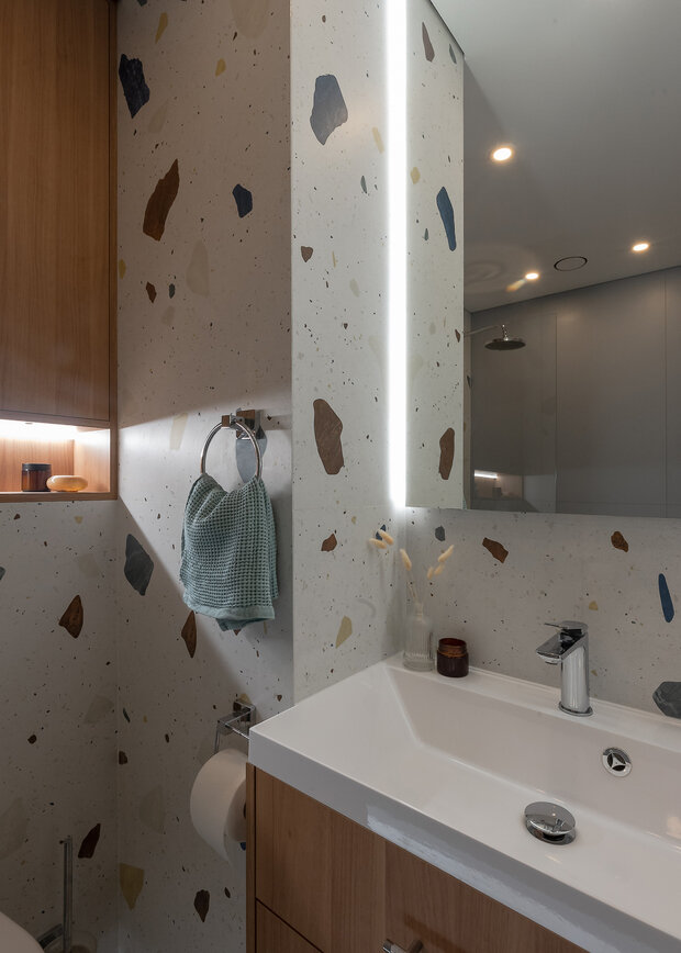 Фотография: Ванная в стиле Современный, Малогабаритная квартира, Квартира, Проект дня, Беларусь, Минск, Хрущевка, 2 комнаты, 40-60 метров, Ирина Первушина – фото на INMYROOM