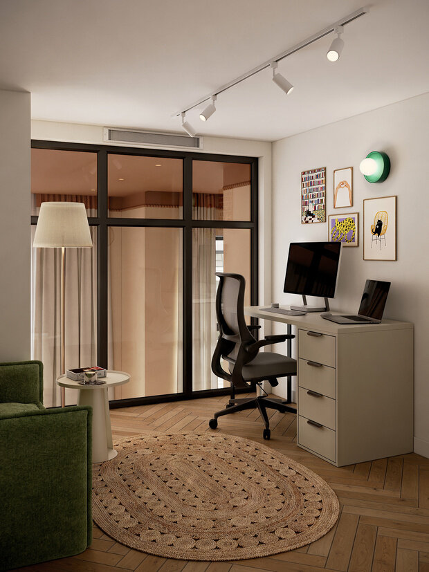Фотография: Кабинет в стиле Современный, Квартира, Проект дня, Московская область, Ирина Собыленская, 4 и больше, 60-90 метров, эклектичный с элементами этники и современного дизайна – фото на INMYROOM