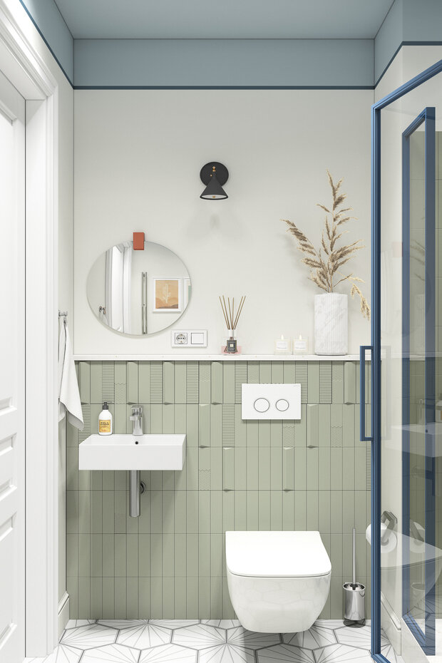 Фотография: Ванная в стиле Современный, Квартира, Проект дня, Москва, OM Design, 4 и больше, Более 90 метров – фото на INMYROOM