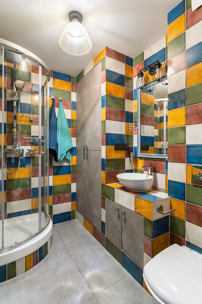 Фотография: Ванная в стиле Лофт, Эклектика, Малогабаритная квартира, Квартира, Проект недели, Москва, 2 комнаты, 40-60 метров, Елена Дадиани – фото на INMYROOM Фотография: Ванная в стиле Лофт, Эклектика, Малогабаритная квартира, Квартира, Проект недели, Москва, 2 комнаты, 40-60 метров, Елена Дадиани – фото на INMYROOM