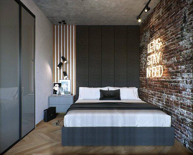 Фотография: Спальня в стиле Лофт, Кухня и столовая, Ванная, Гостиная, Квартира, Студия, Проект недели, Серый, Коричневый, до 40 метров, ПРЕМИЯ INMYROOM – фото на INMYROOM