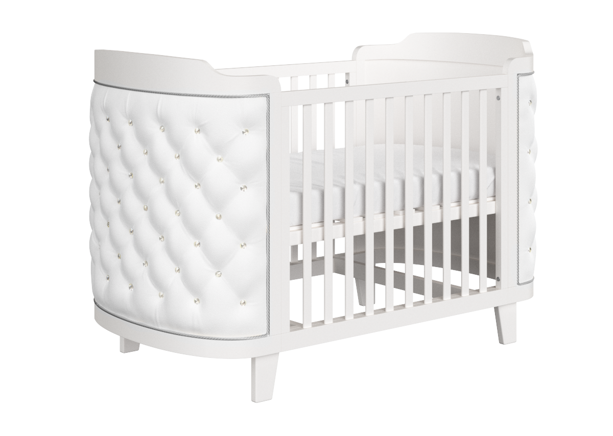 Кроватка-трансформер Elegance 74х134 белого цвета (экокожа)