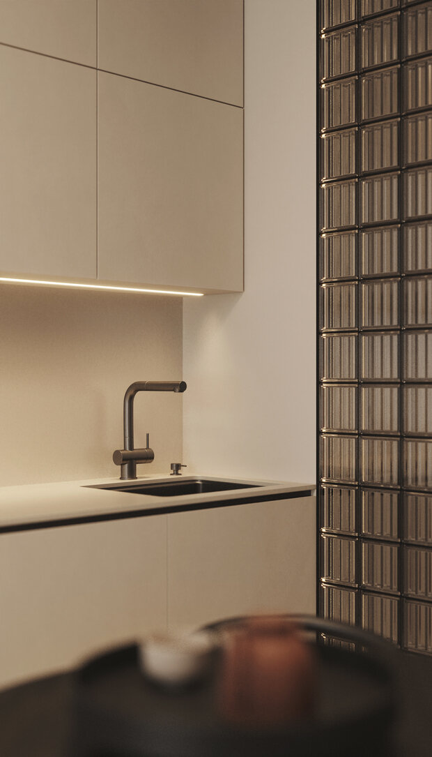 Визуализация интерьера кухни в стиле минимализм