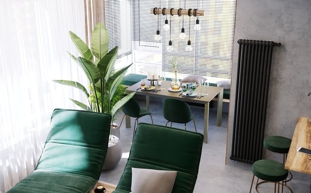 Фотография: Кухня и столовая в стиле Лофт, Современный, Квартира, Проект недели, Санкт-Петербург, 3 комнаты, 60-90 метров, Монолитно-кирпичный, Студия 20:18 – фото на INMYROOM