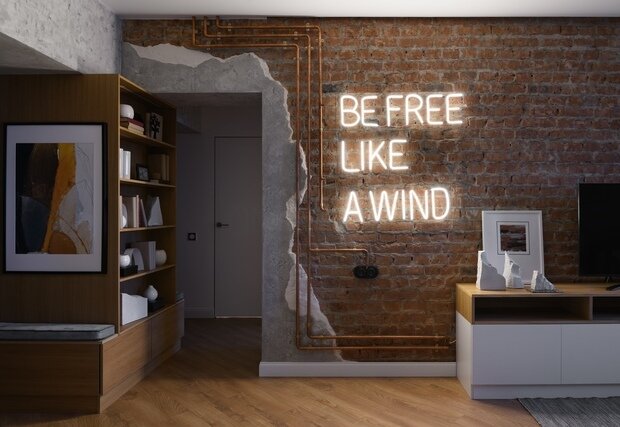 Фотография: Гостиная в стиле Лофт, Современный, Эклектика, Квартира, Проект недели, Новосибирск, 3 комнаты, 60-90 метров, Анастасия Каширская – фото на INMYROOM