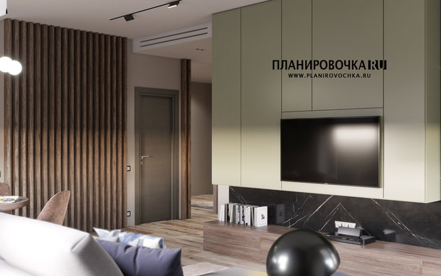 Фото из портфолио ЖК "Вандер Парк", Гостиная 13,8 м2 – фотографии дизайна интерьеров на INMYROOM