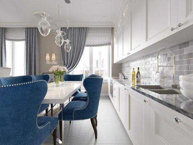 Фотография: Кухня и столовая в стиле Классический, Современный, Эклектика, Квартира, Catalano, Eichholtz, Проект недели, SELVA, Bonaldo, Duravit, Lottocento, Porcelanosa, Melogranoblu, Vanguard, Mobile di Castello, De Majo, Nicolazzi, Bernhardt, Thomaswille, New Home Style, Chelsom, Elk, Arizzi – фото на INMYROOM